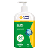 Aero Healthcare CANCER COUNCIL SPF50+ Work Sunscreen Pump 500mL (Carton of 12 Each)